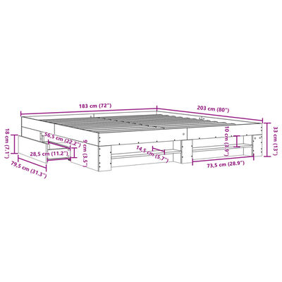 vidaXL Posteľný rám betónový sivý 180x200 cm kompozitné drevo