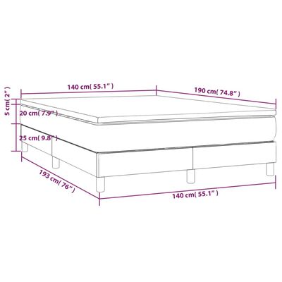 vidaXL Posteľný rám boxsping s matracom tmavomodrý 140x190 cm zamat