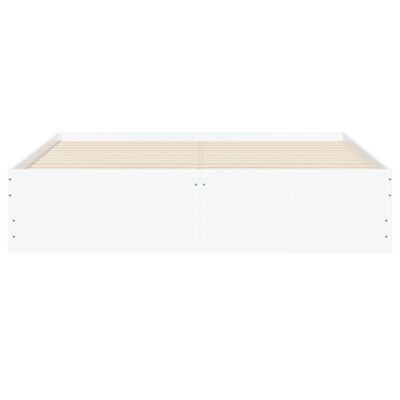 vidaXL Posteľný rám so zásuvkami biely 150x200 cm kompozitné drevo