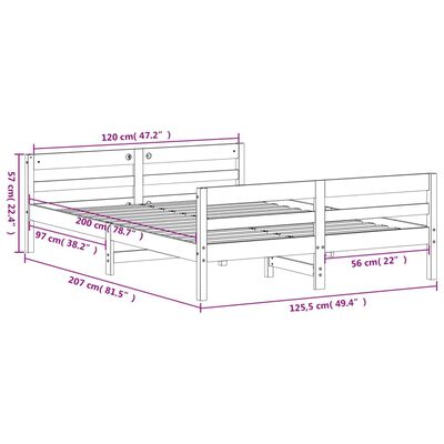 vidaXL Posteľ s matracom voskovo hnedá 120x200 cm masívna borovica