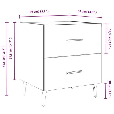 vidaXL Nočné stolíky 2 ks sivé sonoma 40x35x47,5 cm kompozitné drevo