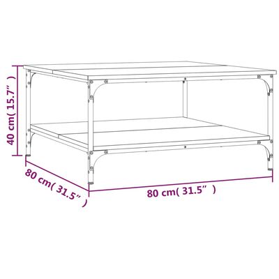 vidaXL Konferenčný stolík hnedý dub 80x80x40 cm kompozitné drevo