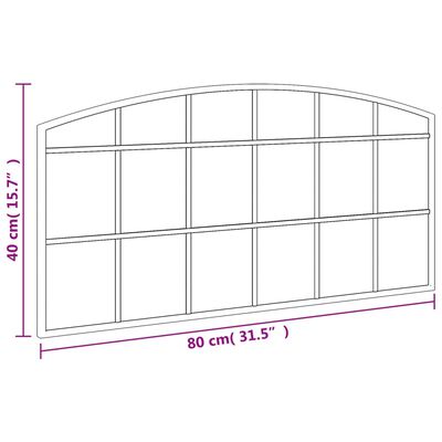 vidaXL Nástenné zrkadlo čierne 80x40 cm oblúkové železné