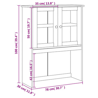 vidaXL Vrchná časť šatníka VIGO sivá 78x30x100 cm masívna borovica