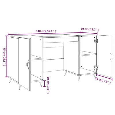 vidaXL Stôl dub somoma 140x50x75 cm kompozitné drevo