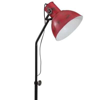 vidaXL Podlahová lampa 25 W šmuhovaná červená 30x30x90-150 cm E27