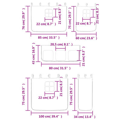 vidaXL Detská vyvýšená posteľ závesy ružová 80x200 cm masívna borovica