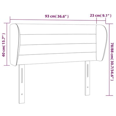 vidaXL Čelo postele so záhybmi tmavosivé 93x23x78/88 cm látka