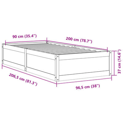 vidaXL Posteľ bez matraca biely 150x200 cm masívna borovica