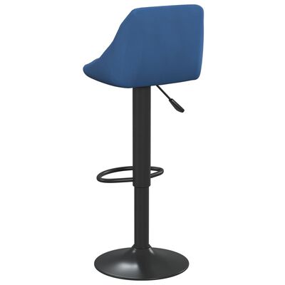 vidaXL Barové stoličky 2 ks modré zamatové