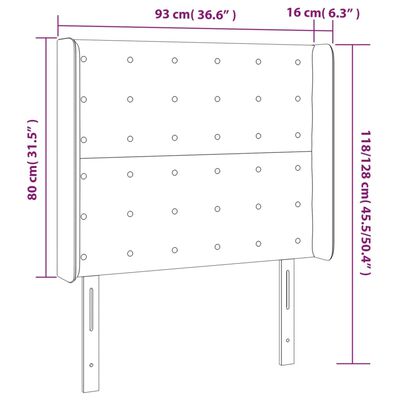 vidaXL Čelo postele so záhybmi biely 93x16x118/128 cm umelá koža