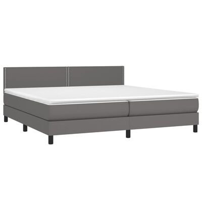 vidaXL Boxspring posteľ s matracom sivá 200x200 cm umelá koža