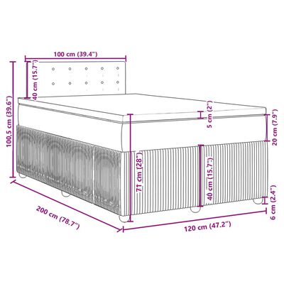 vidaXL Boxspring posteľ s matracom krémový 120x200 cm látka