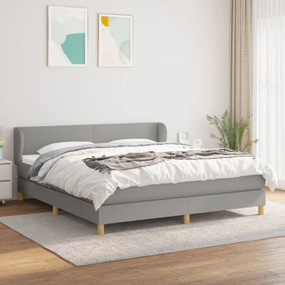 vidaXL Boxspring posteľ s matracom bledosivá 180x200 cm látka