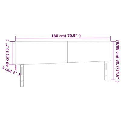 vidaXL Čelo postele s LED tmavomodré 180x5x78/88 cm zamat