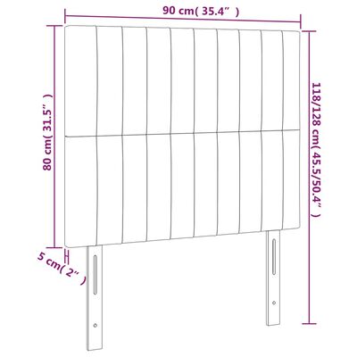 vidaXL Čelá postele 2 ks krémový 90x5x78/88 cm látka