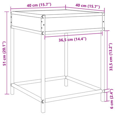 vidaXL Nočný stolík s nekonečnými LED čierny 40x40x51 cm