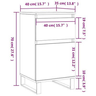 vidaXL Komoda sivá sonoma 40x35x70 cm kompozitné drevo