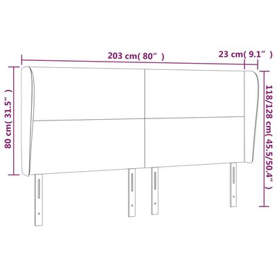 vidaXL Čelo postele so záhybmi tmavomodrá 203x23x118/128 cm zamat