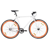 vidaXL Bicykel s pevným prevodom bielo-oranžový 700c 59 cm