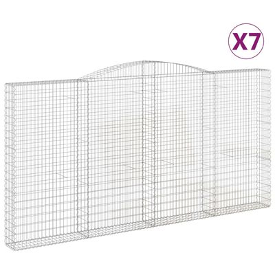 vidaXL Oblúkový gabionový kôš 7 ks 400x30x200/220cm pozinkované železo