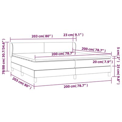 vidaXL Boxspring posteľ s matracom tmavohnedá 200x200 cm látka