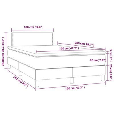 vidaXL Boxspring posteľ s matracom sivá 120x200 cm umelá koža