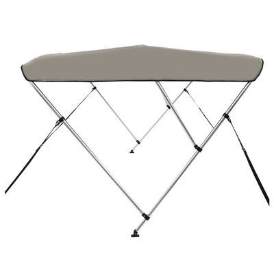 vidaXL Strieška bimini s 3 oblúkmi sivá 183x180x137 cm