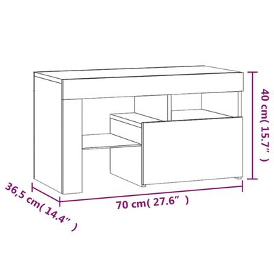 vidaXL Nočné stolíky s LED svetlami 2 ks čierne 70x36,5x40 cm