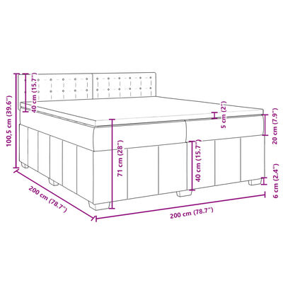 vidaXL Boxspring posteľ s matracom tmavohnedá 200x200 cm látka