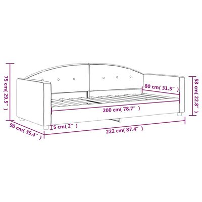 vidaXL Denná posteľ žltá 80x200 cm zamat