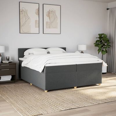 vidaXL Boxspring posteľ s matracom tmavosivá 200x200 cm látka