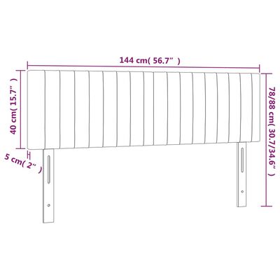 vidaXL Čelá postele 2 ks tmavosivé 72x5x78/88 cm látka