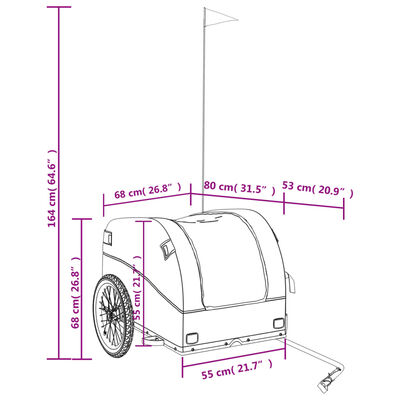 vidaXL Vozík za bicykel, čierno žltý 45 kg, železo