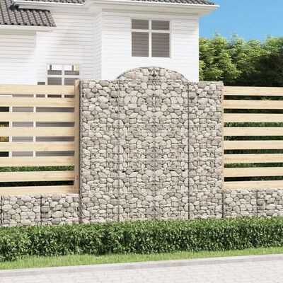 vidaXL Oblúkový gabionový kôš 3 ks 200x30x220/240cm pozinkované železo