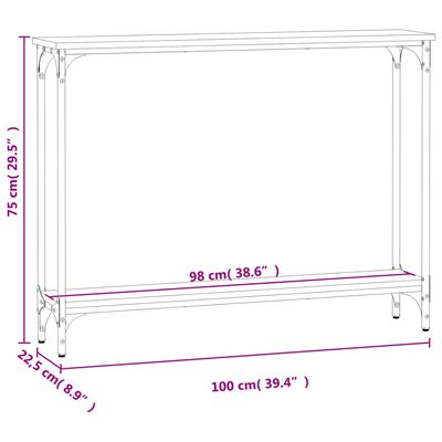 vidaXL Konzolový stolík hnedý dub 100x22,5x75 cm kompozitné drevo