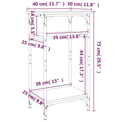 vidaXL Bočný stolík čierny 40x30x75 cm spracované drevo