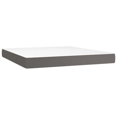 vidaXL Boxspring posteľ s matracom sivá 180x200 cm umelá koža