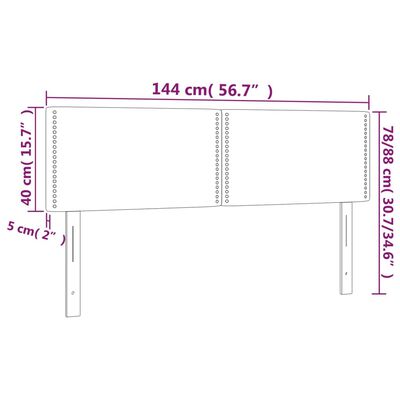 vidaXL Čelo postele 2 ks čierne 80x5x78/88 cm látka