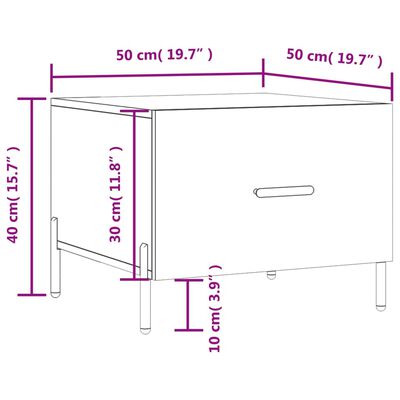 vidaXL Konferenčný stolík dub sonoma 50x50x40 cm spracované drevo