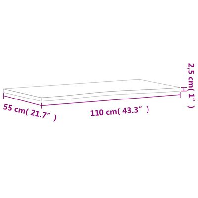 vidaXL Stolová doska 110x(50-55)x2,5 cm masívny buk