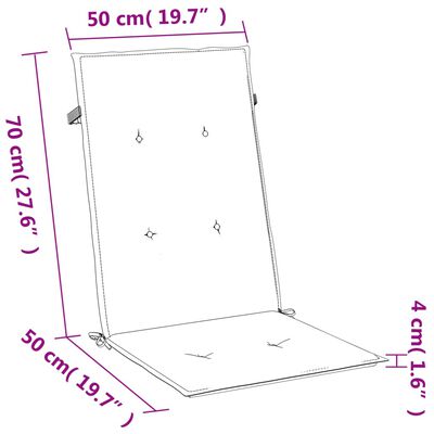 vidaXL Vankúše na stoličky 4 ks červená melanž 120x50x4 cm látka