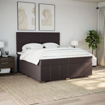 vidaXL Boxspring posteľ s matracom tmavohnedá 200x200 cm látka