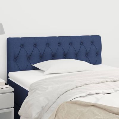vidaXL Čelo postele modré 90 x 7 x 78/88 cm látka