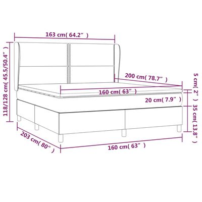 vidaXL Boxspring posteľ s matracom biela 160x200 cm umelá koža