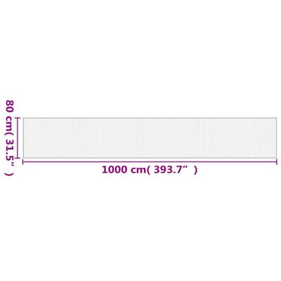 vidaXL Koberec obdĺžnikový čierny 80x1000 cm bambus