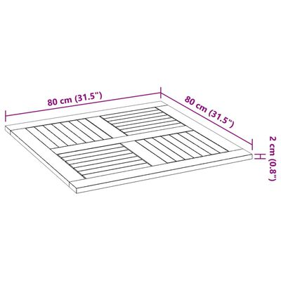 vidaXL Stolová doska 80x80x2,2 cm štvorec masívna akácia