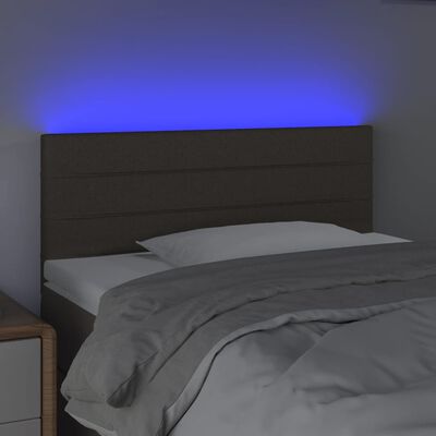 vidaXL Čelo postele s LED sivohnedé 90x5x78/88 cm látka