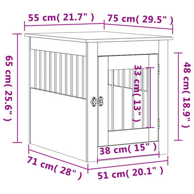 vidaXL Nábytková prepravka pre psa betónovo sivá 55x75x65cm komp.drevo