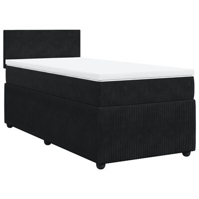 vidaXL Posteľný rám boxspring s matracom čierny 90x190 cm zamat